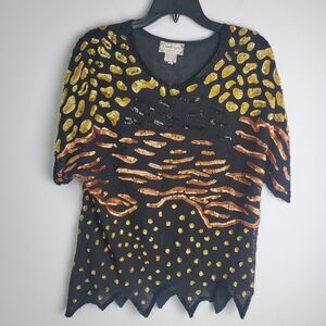 Stylish Black and Gold Women's Blouse